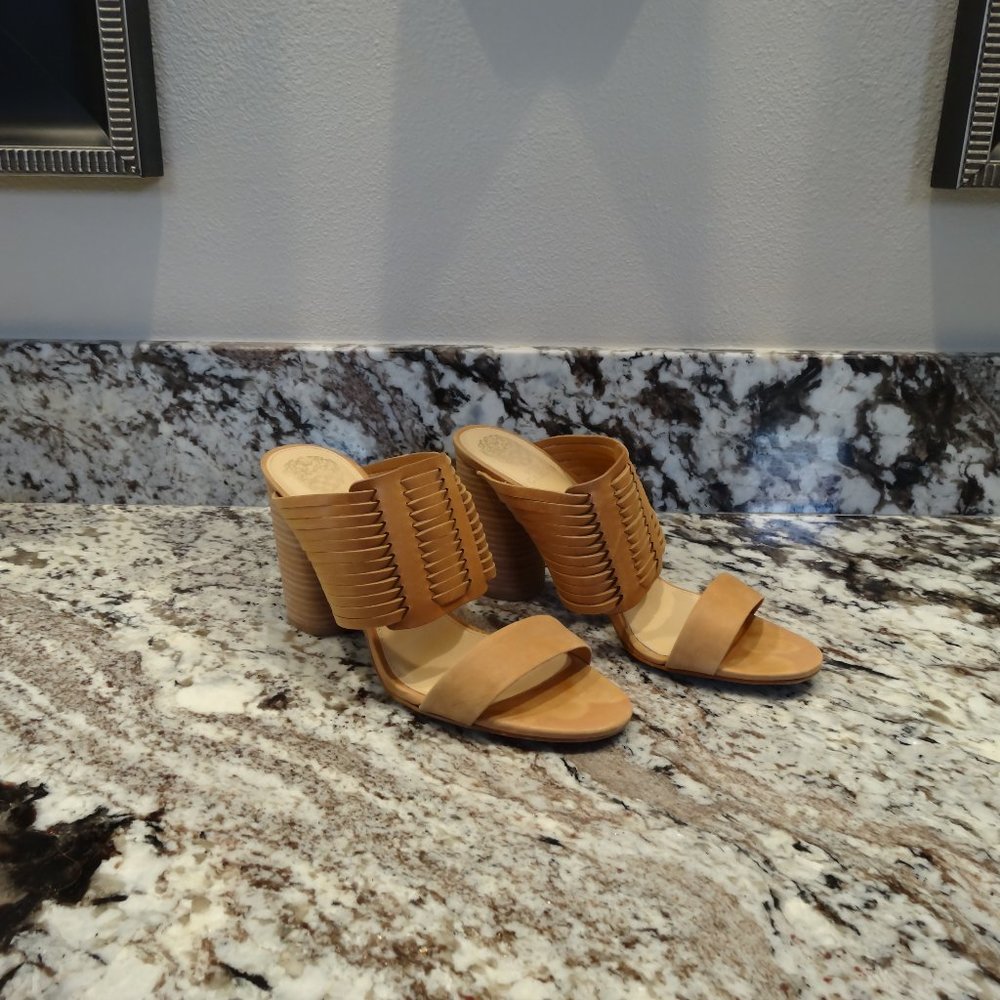 Vince Camuto Suede Stacked Heeled Sandals